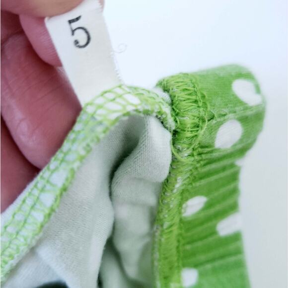 Green, Navy Chevron Polkadot Matching Set Sz 5 Girls Spring Outfit - Picture 2 of 7